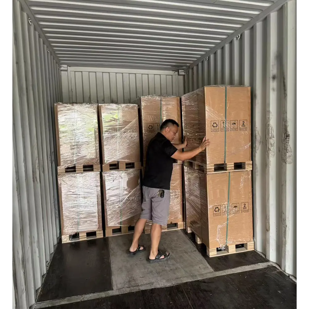 Congrind factory loading container with professional concrete grinders and scarifiers for global dealership and rental fleet supply.