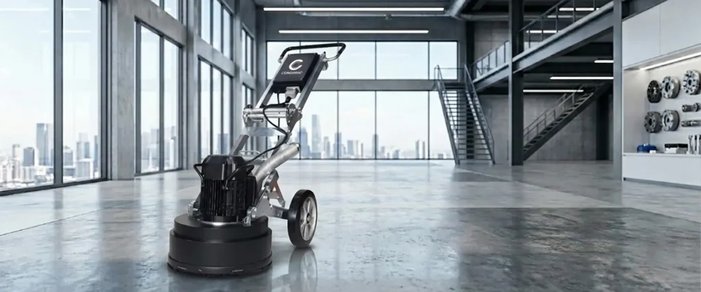 Congrind CG3 450mm planetary floor grinder with VFD control in a modern industrial workshop - Desktop View