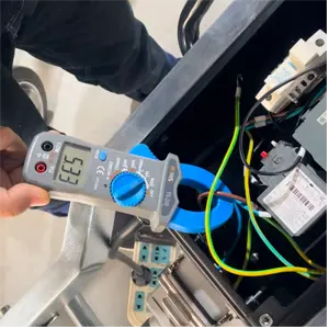 Congrind factory performing strict circuit integrity audits and electrical safety testing for floor grinders.